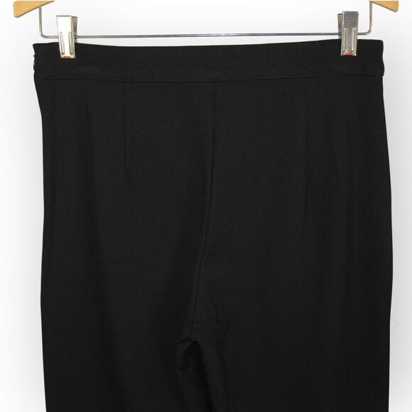 6/42 TALL Benetton Straight Cut Classic Trouser Black SideZip Stretch SizeZip - Picture 10 of 15